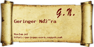 Geringer Nóra névjegykártya